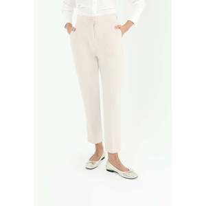Puane Women's Carrot Fit Fabric <b>Trousers</b>, Comfortable Beige Casual Pants with Modern Design, Model 18118PNT - Product Image 4