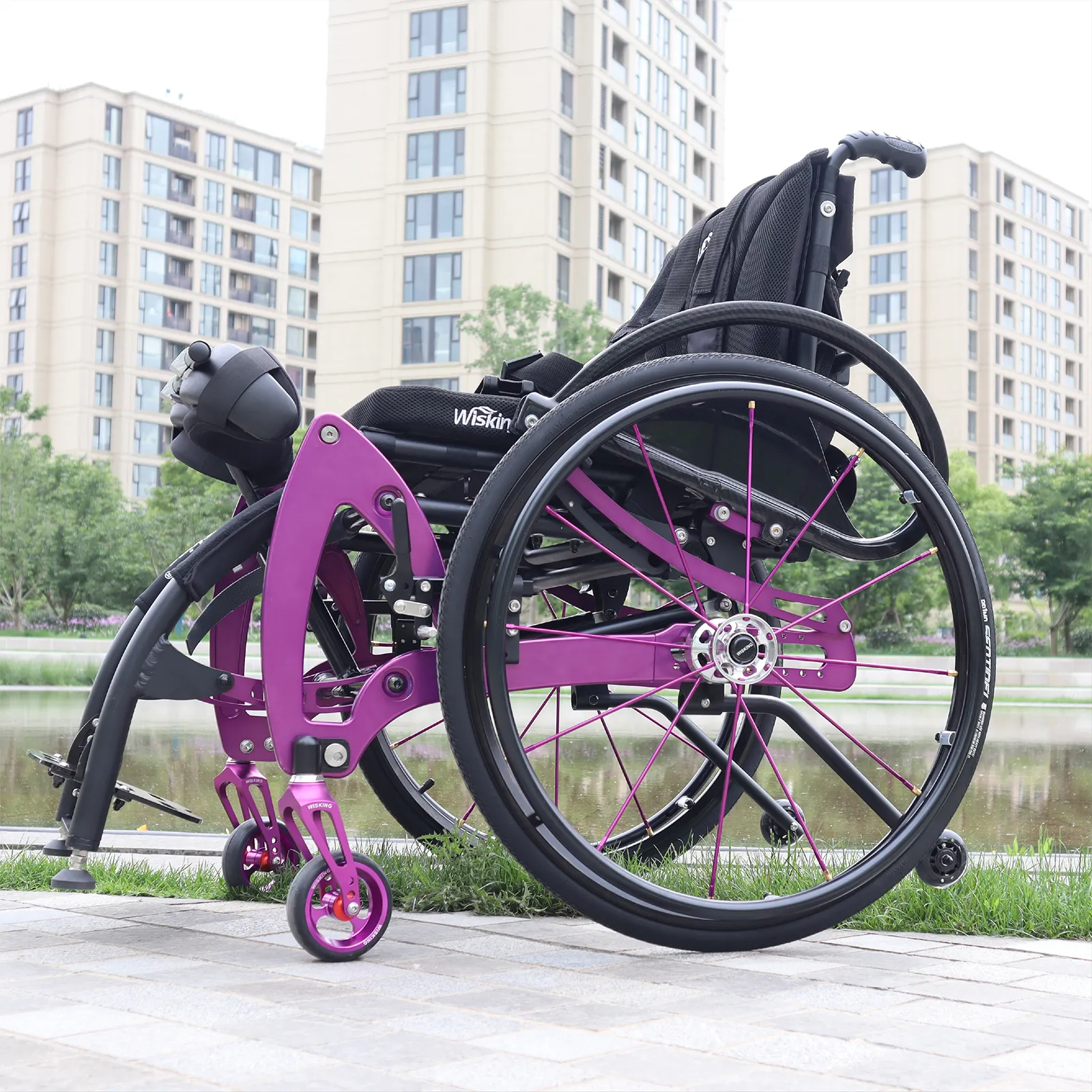 고능률 24 인치 수동 서 있는/전기 장애인 스포츠 휠체어 휠체어
