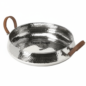 Plat de service en acier inoxydable martelé, meilleure qualité, décoratif, meilleur plateau de service, design traditionnel, meilleur plateau de nourriture - Product Image 1