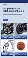 Pompe à air numérique sans fil pour voiture avec arrêt automatique pour gonflage portable des pneus ST9620B