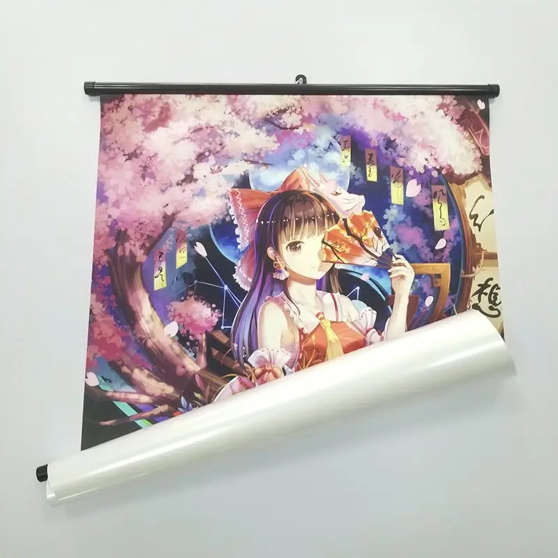 Prezzo di fabbrica personalizzato hanging scroll Anime banner,Anime Hanging Poster Aluminum Rod Wall Scrolls