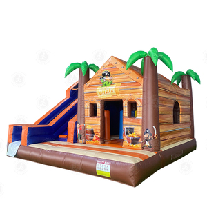 Thương mại người lớn trẻ em cướp biển Inflatable Jumper <span class=keywords><strong>bouncy</strong></span> lâu đài với lớn trượt giá rẻ Inflatable trượt trả lại nhà Combo cho thuê - Product Image 1
