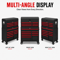 Armoire à outils roulante en acier robuste avec serrure à clé, capacité de charge élevée, rangement portable pour garages et mécaniciens