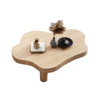 Table basse en bois massif multifonctionnelle en forme de nuage, style nordique minimaliste moderne pour petit salon