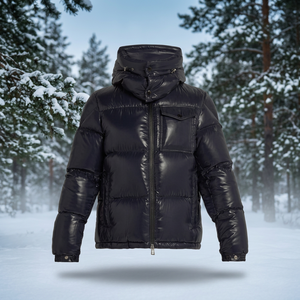 Blouson matelassé pour homme tendance de haute qualité, facile à porter, épais, en toile d'hiver, col montant, brillant, pour adultes - Product Image 3