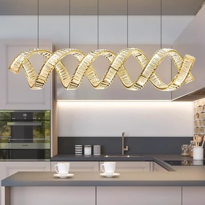 Suspension moderne à double hélice Décoration de restaurant en cristal <span class=keywords><strong>Lustre</strong></span> moderne à led de luxe - Product Image 5