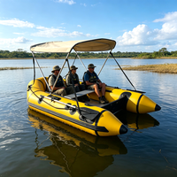 Bateau gonflable pliable en aluminium de 12 pieds (300 cm) Orca Hypalon/PVC, stable pour le surf et le canoë, 4 personnes