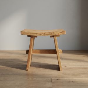 Tabouret de jardin en teck, design moderne et minimaliste, pieds coniques, durable, écologique, imperméable, siège d'appoint pour terrasse - Product Image 3