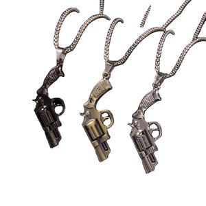 Hip Hop Revolver Pendentif <span class=keywords><strong>Collier</strong></span> En Acier Inoxydable Avant-garde Mode <span class=keywords><strong>Collier</strong></span> Hommes <span class=keywords><strong>Militaire</strong></span> Fan Main Modèle Pistolet <span class=keywords><strong>Collier</strong></span> - Product Image 1
