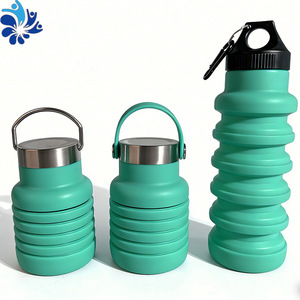 Botella de agua plegable de silicona de 500 ml, ecológica, portátil, para deportes, fitness y uso al aire libre - Product Image 4