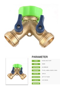 HOSUN Y <strong>Pipe</strong> Fitting 2 Way Metal <strong>Hose</strong> <strong>Splitters</strong> with Valve 3/4'' Diameter for Garden Irrigation - Product Image 4