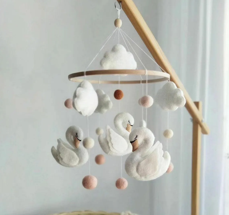 Swan Mobile High-Quality Nursery Decor for Baby Rooms