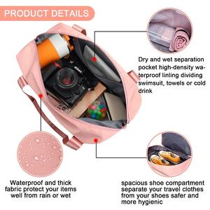 Bolsa de Viaje Impermeable con Compartimentos para Ropa Húmeda y Seca y Compartimento para Zapatos, Bolsa Deportiva Rosa para Natación, Viajes, Yoga y Gimnasio para Mujeres y Hombres - Product Image 4