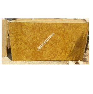 Dalles de pierre calcaire naturelle dorée fleurie, qualité supérieure, carreaux de pierre calcaire polis pour la décoration murale, de sol et extérieure de la maison - Product Image 1