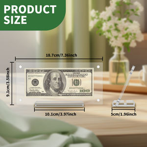 2 Stück Dollar Bill Frame Bilderrahmen halter Doppelseitige transparente Gedenkmünze Vitrine Acryl Kunststoff platten - Product Image 6