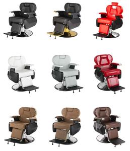 Chaise de barbier blanche de qualité supérieure pour salon de beauté, cadre en acier inoxydable durable, base ronde, chaise de barbier pour salon - Product Image 1