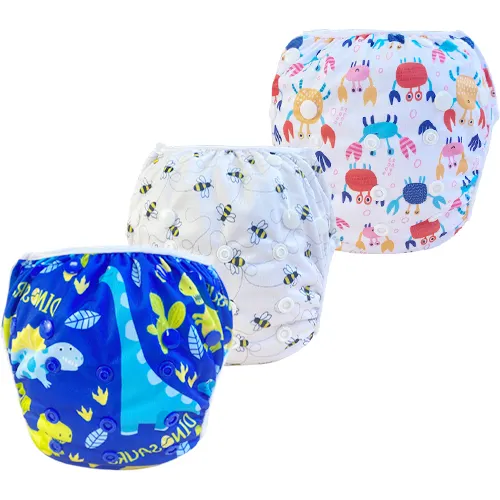 New Pattern Water-resistant mesh baby reusable and washable swim diaper for boys or girls