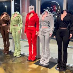 2025年秋トレンドレディース服 スウェットスーツ レディースカジュアルプリントパーカーパンツ 冬服 レディースツーピースセット - Product Image 1