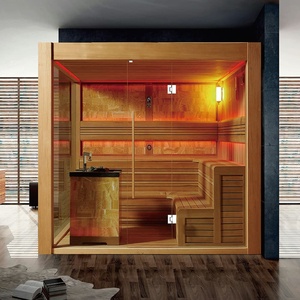 Sala de sauna de vapor interior seca Hemlock de la mejor calidad para 6 personas - Product Image 5