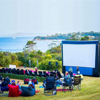 Écran de film de Projection gonflable chaud de 20 pieds avec souffleur d'air Home Cinema Backyard TV Shows Jouer à des jeux pour projecteur à longue portée
