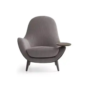 Factory Modern Round Upholstered Fabric Tub Chair Bucket Seat Waiting Room Office Lounge Sofa Chair With Ottoman