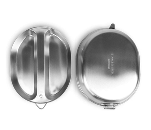 US 133 G.I. Style Mess Kit Mess Tin with Frying Pan Plate and <b>Compartment</b> Lid <b>Lunch</b> <b>Box</b> Food Plate and Pot Multi Function - Product Image 2