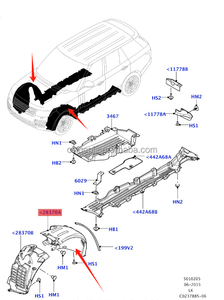 Para Range Rover Vogue 2013-2022 Sport 2014-2022 revestimiento de guardabarros delantero parte trasera LR061349 LR060853 revestimiento de protección contra salpicaduras - Product Image 2