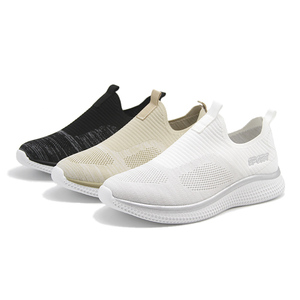 Chaussures décontractées personnalisées à enfiler, baskets en tricot monobloc <span class=keywords><strong>sans</strong></span> lacets pour femmes et dames - Product Image 1