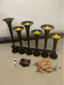 Corne de voiture à six tubes et trente-six sons, klaxon électrique pour camion, corne à air musicale en métal avec bouton - Product Image 4