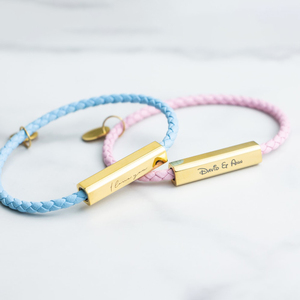 Bracciale personalizzato in pelle inciso personalizzato con lettere con numeri romani amore abbinamento braccialetti intrecciati per coppie - Product Image 3