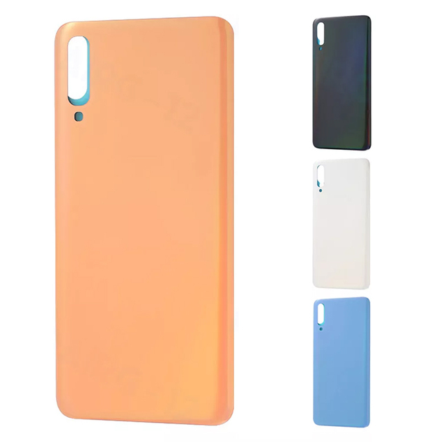 Phone Back Housing Case Black White Blue Orange Battery Cover+Rear Camera Lens for Samsung A70 A705 Replacement