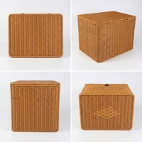 Panier de rangement suspendu en rotin PP tressé à la main, écologique, ensemble de paniers carrés et rectangulaires en osier pour armoire et maison