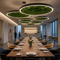 Suspension LED en mousse acoustique préservée, réduction du bruit, décoration végétale, luminaire de plafond pour projets commerciaux, restaurants et cafés