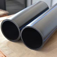 Tuyau d'alimentation en eau en polyéthylène haute densité (HDPE) durable, résistant à la chaleur, écologique, flexible, en PE, noir, en plastique, CE/ISO