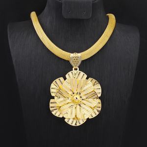 Jxx Hot Selling Large Flower Earrings and <b>Necklace</b> <b>Set</b> Dubai New Fashion Wedding Jewelry <b>Set</b> 24 Karat Gold Plated Cubic <b>Bridal</b> - Product Image 5