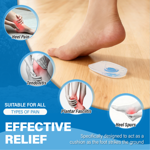 Силиконовые вкладыши для пяток, гелевые подушечки для облегчения боли при пяточной шпоре, тендините ахиллового сухожилия, подошвенном фасциите - Product Image 3