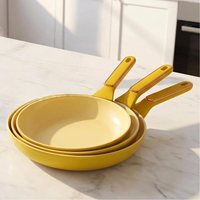 Poêle en aluminium pressé durable, revêtement antiadhésif écologique, base à induction, vente en gros, personnalisable, 20, 24, 28 cm, poêle à frire en aluminium