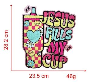 New Hot Iron on Embroidered Chenille <b>Drinking</b> Beer Can Coffee Cup Patch for T-shirt Hoodies <b>Hat</b> Bag Decoration - Product Image 2