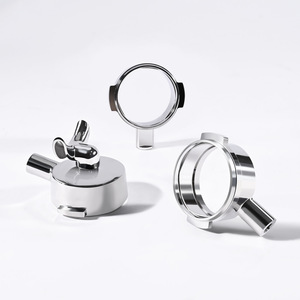 Poignée de porte-filtre en acier inoxydable 304 à double bec pour machine à café E61, compatible avec De'Longhi, Donlim, Aibo, Baishengtu, Platinum - Product Image 1