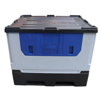 Boîte à palette en plastique empilable et pliable, conteneurs de stockage écologiques pour camions avec une forte capacité de charge