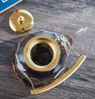Bouilloire à thé portable de qualité alimentaire, compatible avec les plaques de cuisson, en verre borosilicate, avec infuseur amovible et poignée dorée