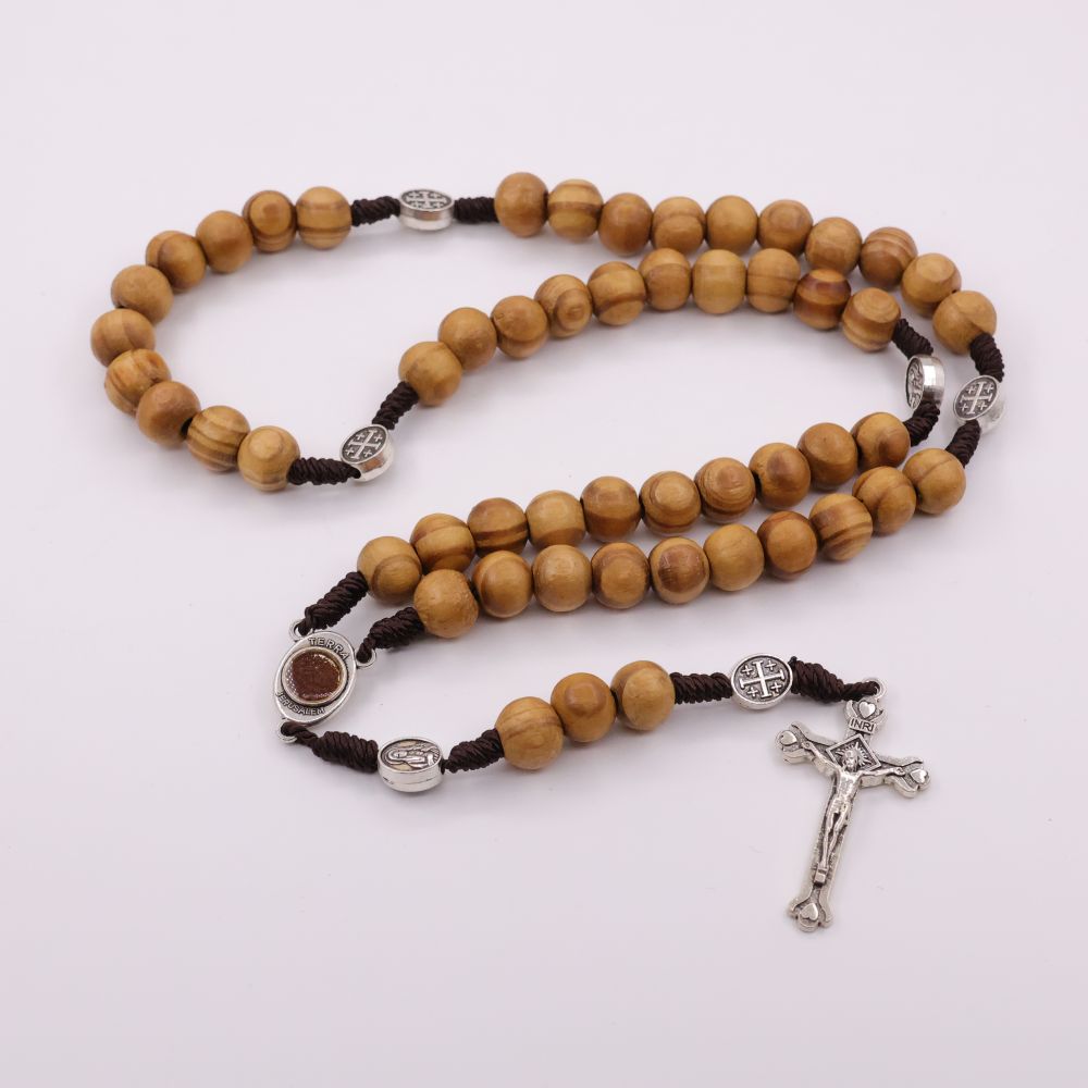 Sagoma Di Grani Del Rosario. Gioielli Da Preghiera Per La Meditazione Coroncina Cattolica Con Una Croce Simbolo Della Religione Illustrazione Vettoriale