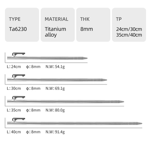Piquets de tente ultralégers en alliage de titane 20 cm 24 30 35 40 cm, résistants au vent, pour camping en extérieur - Product Image 2