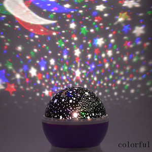 Luz Led nocturna con cable usb que cambia de <span class=keywords><strong>Color</strong></span>, lámpara giratoria automática de 360 grados, Luna y cielo estrellado, regalo de Navidad y vacaciones - Product Image 5