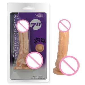 7-дюймовый реалистичный фаллоимитатор из ТПЭ с текстурированным стволом, гибкой конструкцией, мощной присоской, водонепроницаемый, без вибрации, для взрослых - Product Image 3