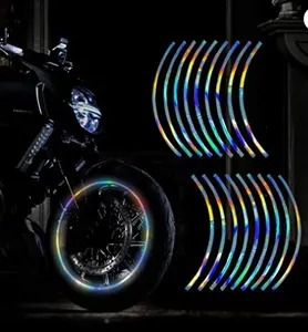 night high visible waterproof motorcycle bike bicycle wheel rim decorative reflective tape strip self adhesive reflector sticker
