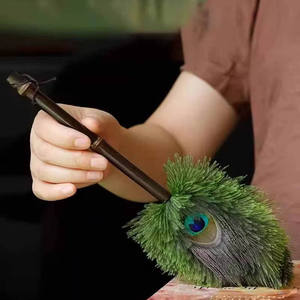 Brosse à plumes en bambou DS4901 rétro antistatique <span class=keywords><strong>plumeau</strong></span> domestique autruche paon <span class=keywords><strong>plumeau</strong></span> à poussière - Product Image 4