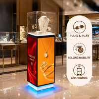Base de Exhibición LED de Tamaño Personalizado con Caja de Acrílico y Pantalla de Video de 4 Vías