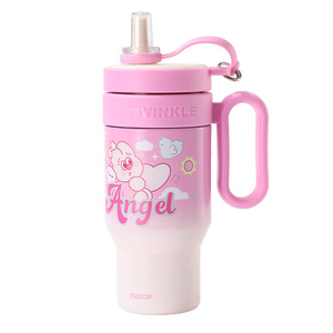 Khổng lồ 30oz cách điện rơm cup với xử lý công suất lớn giá trị cao bán buôn cho trở lại trường phim hoạt hình thiết kế chân không loại chai - Product Image 2