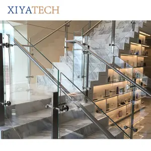 XIYATECH Customized Design Vertical Stainless Steel 8~12mm Glass Elbow Railing Clamp